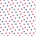 Seamless pattern in traditional american colors. 4th July. Independence day. Srars vector illustration. Royalty Free Stock Photo