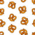 Seamless pattern from traditional baking bretzel.