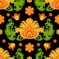 Seamless pattern in traditional folk style vector Royalty Free Stock Photo