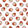 Seamless pattern of japanese Daruma dolls. Royalty Free Stock Photo