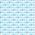 Seamless pattern with transport icons:car, tram, trolleybus, train.