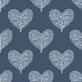 Seamless pattern trees heart