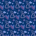 Seamless pattern with trendy heart. Creative Scandinavian style. Pattern for Valentine\'s Day or for romantic projects