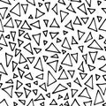 seamless pattern triangle contour black on white