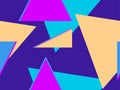 Seamless pattern with triangles on a purple background. Geometric chaos. Vector