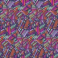 Pattern with tribal chaotic hand drawn lines