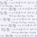 Seamless pattern with trigonometric formulas