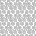 Seamless pattern with triple spiral shapes and circles