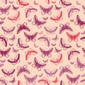 Seamless pattern with tropical butterflies