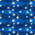 Seamless pattern with tropical fish. Royalty Free Stock Photo