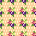 Seamless pattern tropical flowers background full colours Royalty Free Stock Photo