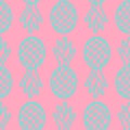 Seamless pattern, tropical fruit pineapple pink blue, cute repeating pattern. Summer background design for fabric, textile print,