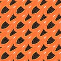 Seamless pattern with tropical fruits. Healthy dessert. Fruity background. Carica papaya. Exotic food