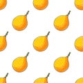 Seamless pattern with tropical fruits. Illustration in hand draw style Royalty Free Stock Photo