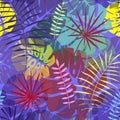 Seamless pattern of tropical leaves 3