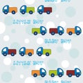 Seamless pattern with trucks for little boys Royalty Free Stock Photo
