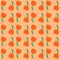 seamless pattern with tulip. Royalty Free Stock Photo