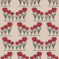 Seamless pattern with tulip