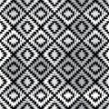 Seamless pattern Turkish carpet white black gray silver. Patchwork mosaic oriental kilim rug with traditional folk geometric Royalty Free Stock Photo