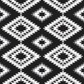 Seamless pattern Turkish carpet white gray black. Patchwork mosaic oriental kilim rug with traditional folk geometric ornament. Tr