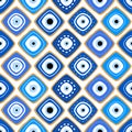 Seamless pattern with Turkish evil eye bead. Good luck. Turkish tile. Oriental ottoman design vector background. Perfect for Royalty Free Stock Photo