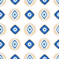 Seamless pattern with Turkish evil eye bead. Good luck. Turkish tile. Oriental ottoman design vector background. Perfect for Royalty Free Stock Photo