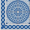 seamless pattern. Turkish, Moroccan, Portuguese Azulejo tiles and border, ornaments.