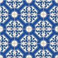 Seamless pattern . Turkish, Moroccan, Portuguese tiles, Azulejo, ornaments. Islamic Art. Royalty Free Stock Photo