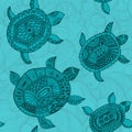 Seamless pattern with turtles. Seamless pattern can be used for