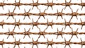 Seamless Pattern of Twisted Rusted Barbed Wire A Detailed Security Fence Image