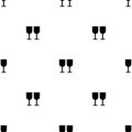 Seamless pattern with two glasses on white background. Vector illustration for design, web, wrapping paper, fabric, wallpaper. Royalty Free Stock Photo