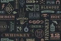 Seamless pattern with types of whiskey Royalty Free Stock Photo