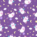 Seamless pattern with unicorns