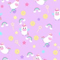 Seamless pattern with unicorns