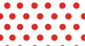 A seamless pattern of uniform red circles on a white background, a simple and minimalistic geometric design with evenly spaced Royalty Free Stock Photo