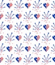 Seamless pattern for US Independence Day 4th of July. Royalty Free Stock Photo