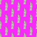 Seamless pattern. Statue Renaissance Woman. Use for t-shirt, greeting cards, wrapping paper, posters, fabric print