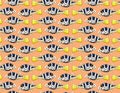 Seamless pattern with Valentin`s sharpnose puffers on orange background Royalty Free Stock Photo