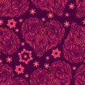 Seamless Pattern, Valentine Hearts Royalty Free Stock Photo