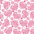 Seamless Pattern, Valentine Hearts Royalty Free Stock Photo