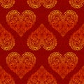 Seamless Pattern, Valentine Hearts Royalty Free Stock Photo