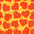 Seamless Pattern, Valentine Hearts Smiley Royalty Free Stock Photo