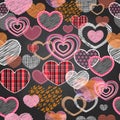 Seamless pattern of valentine love hearts Royalty Free Stock Photo