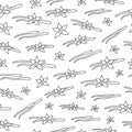 Seamless pattern with vanilla. Royalty Free Stock Photo