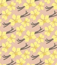 Seamless pattern of vanilla flowers