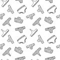 Seamless pattern of various cute panties drawn in doodle style. Various styles of women s panties. Female underwear Royalty Free Stock Photo