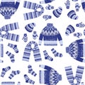 Seamless pattern of various drawn knitwear for cold season