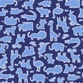 Seamless pattern of various pretty animals,