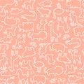 Seamless pattern of various pretty animals,