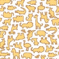 Seamless pattern of various pretty animals,